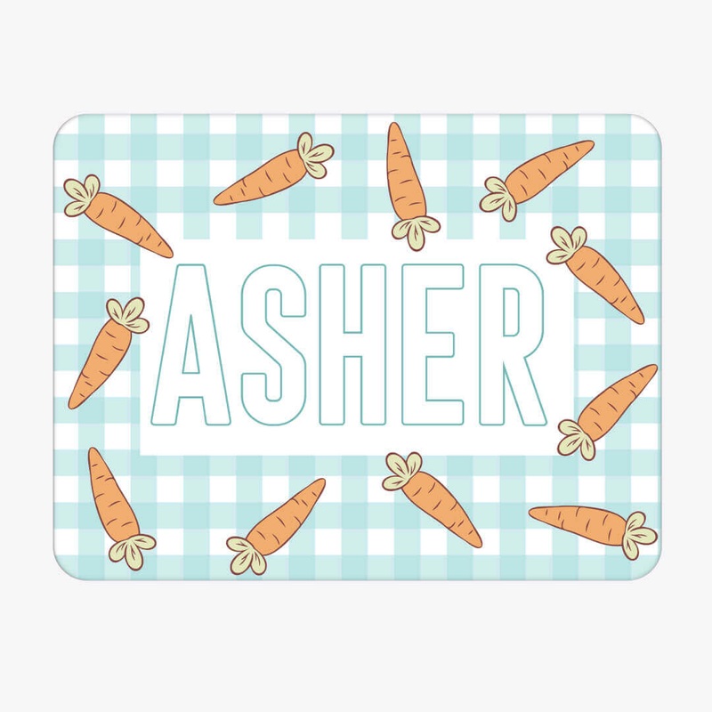 Kids Personalized Whiteboard | Blue Gingham