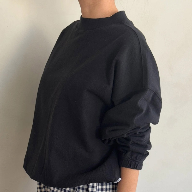 Women’s Cotton Daisy LS Top – Black