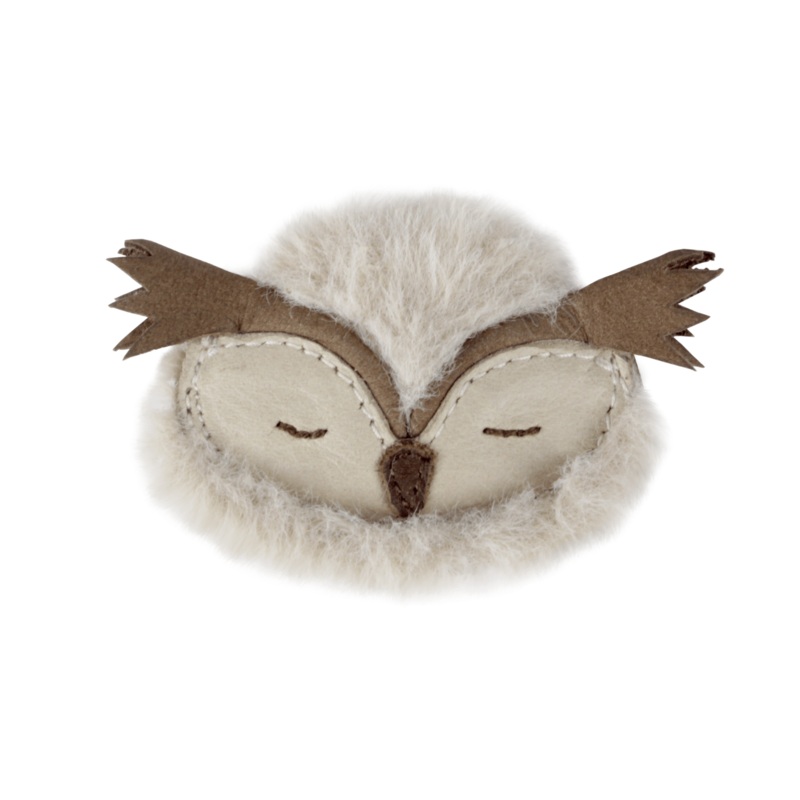 Josy Exclusive Hairclip | Owl | Ivory Classic Leather