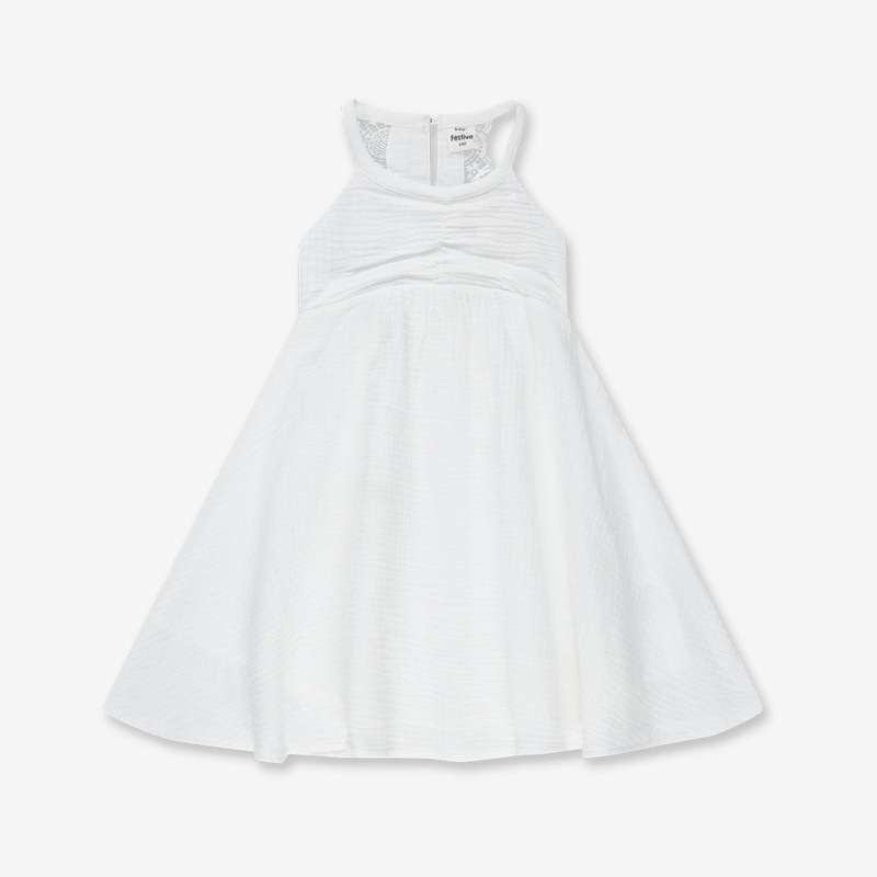 Woven Crochet Straps Dress H